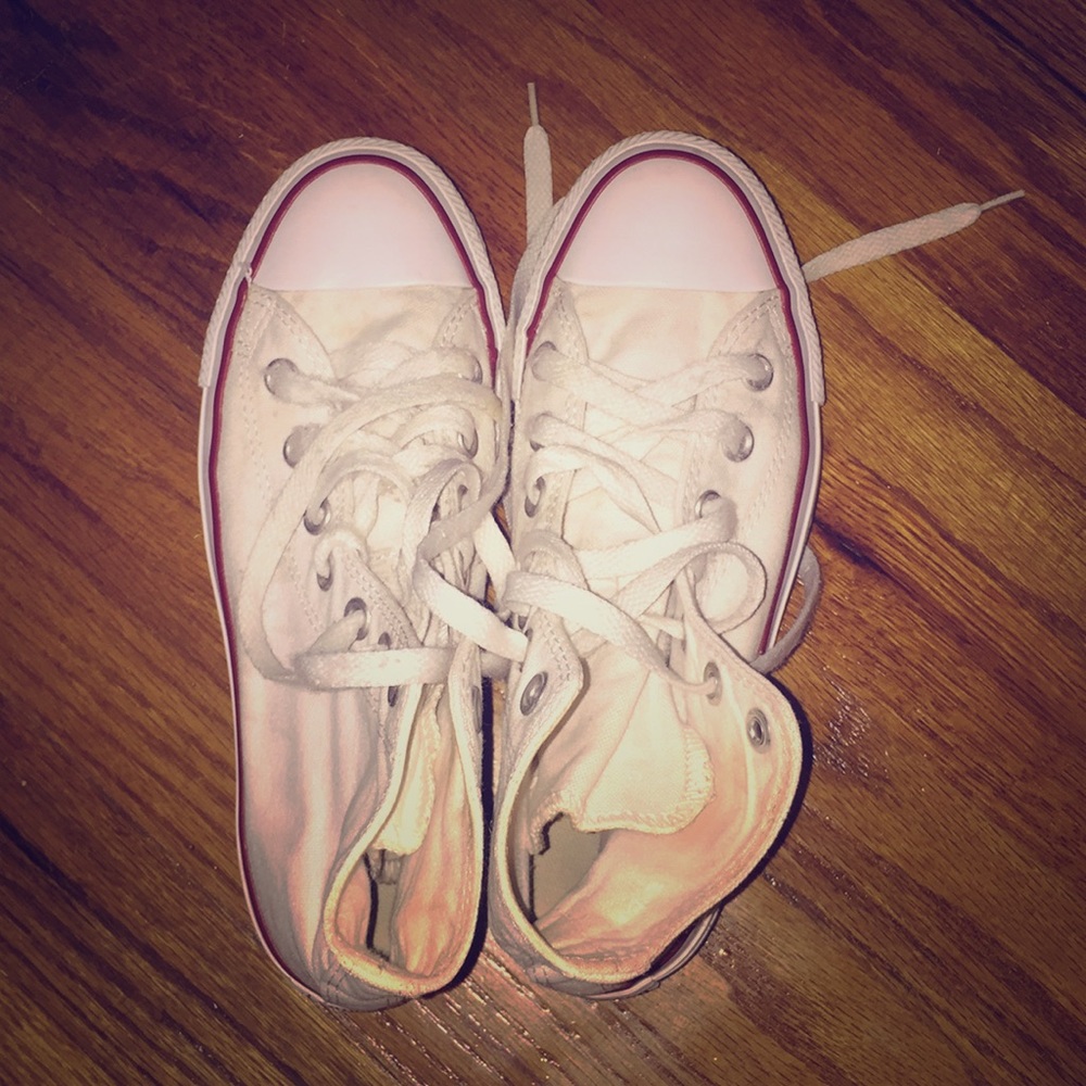 White Converse High- Tops